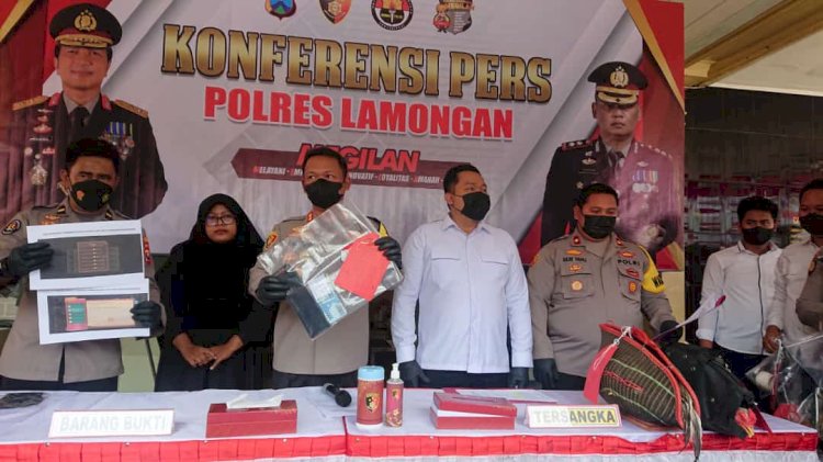 Polres Lamongan konferensi pers penangkapan pelaku judi online/RMOLJatim