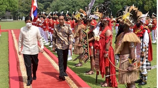 Presiden Joko Widodo menyambut kunjungan Presiden Filipina Ferdinand Marcos Jr. di Istana Kepresidenan Bogor, Jawa Barat pada Senin, 5 September 2022/Ist