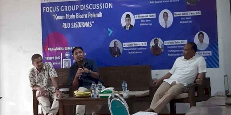 Focus Group Discussion (FGD) bertajuk "Kaum Muda Bicara Polemik RUU Sisdiknas" di Aula Asrama Sunan Giri, Rawamangun, Jakarta Timur, Minggu (18/9)/Ist