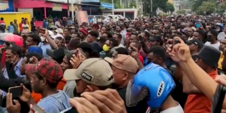 Warga Papua aksi bela Lukas Enembe/Net
