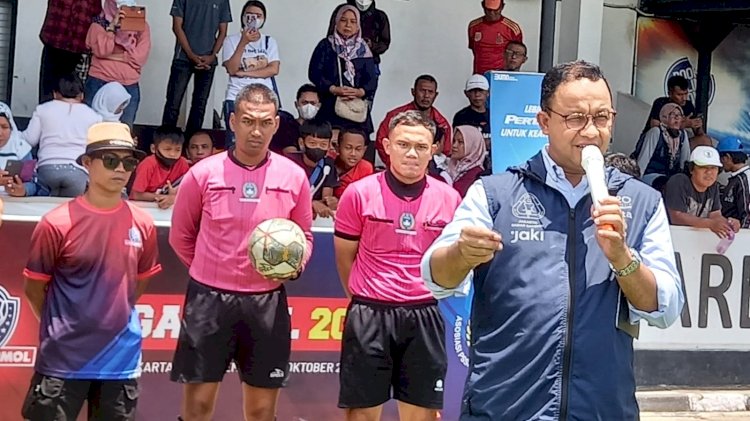 Anies Baswedan saat menghadiri liga RMOL 