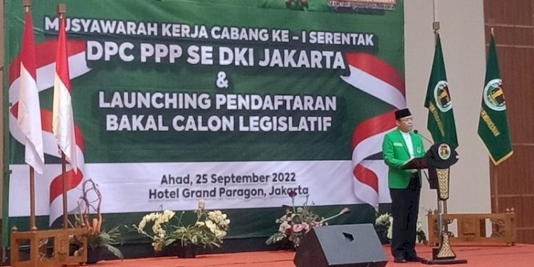 Plt. Ketua Umum PPP, Muhammad Mardiono saat hadiri Mukercab serentak di Jakarta/RMOLJakarta