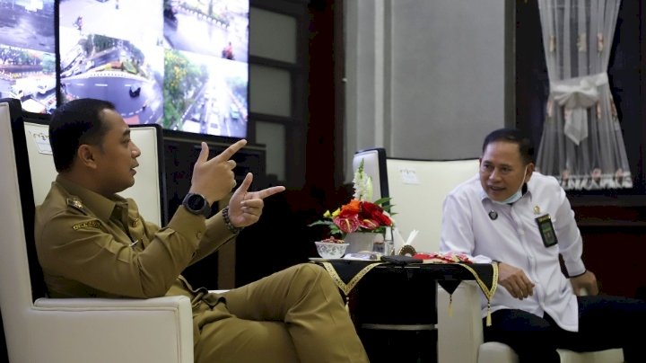 Wali Kota Eri bersama Ketua PA Surabaya Samarul Falah/ist