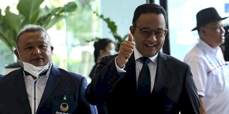 Anies Baswedan saat dideklarasikan sebagai Bacapres Nasdem/RMOL