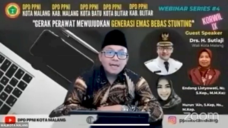 Wali Kota Malang H Sutiaji saat melakukan webinar/Ist