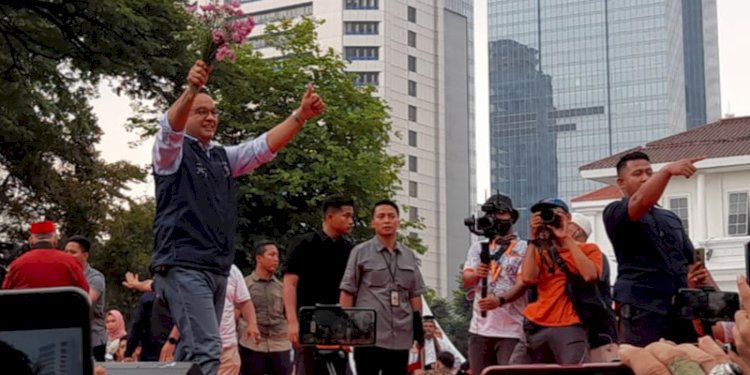 Anies Baswedan saat pamitan dengan warga Jakarta/RMOL