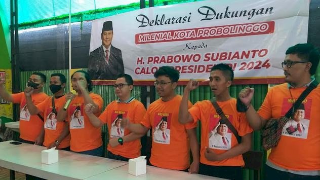 Kaum muda milenial saat orasi dukung Prabowo Capres 2024/RMOLJatim