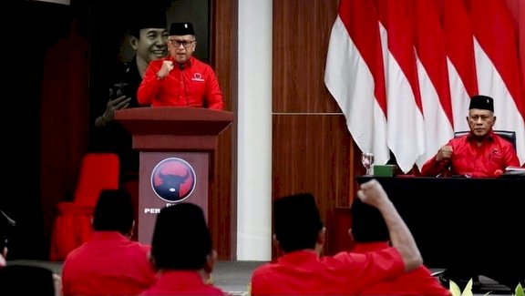 Sekjen PDI Perjuangan Hasto Kristiyanto di acara kursus politik bagi anggota baru di Lenteng Agung, Jakarta Selatan/Ist