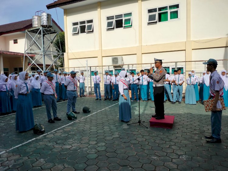 Kegiatan sosialisasi Satlantas Bondowoso di SMKN 2/Ist