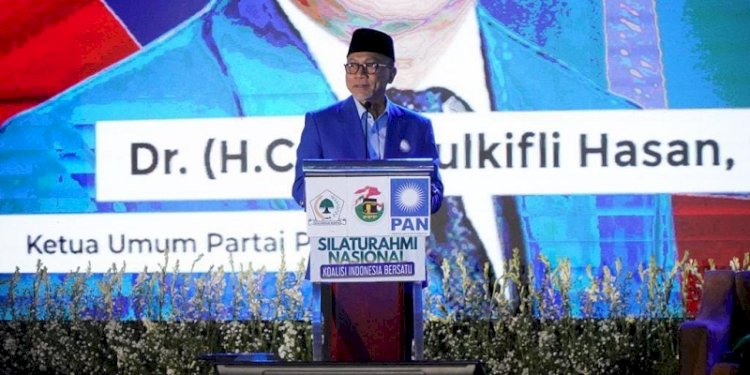 Ketua Umum Partai Amanat Nasional (PAN), Zulkifli Hasan saat Silaturahmi Nasional Koalisi Indonesia Bersatu di Makassar, Sulawesi Selatan/Net