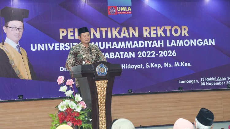 Bupati Lamongan Yurohnur Efendi saat menghadiri pelantikan Rektor Universitas Muhammadiyah Lamongan/RMOLJatim