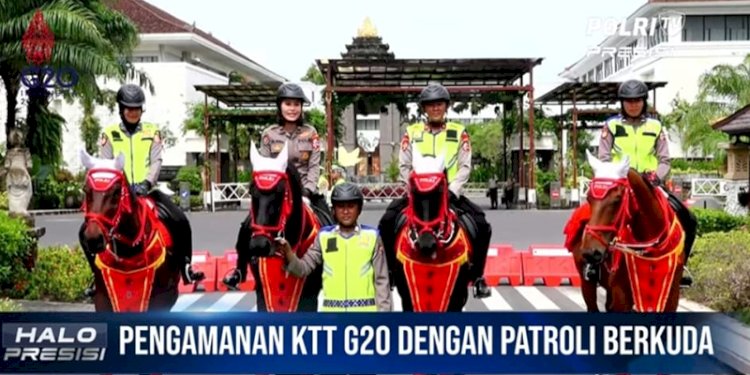 Pasukan berkuda Polri yang disiapkan untuk pengamanan KTT G20 di Bali/Repro