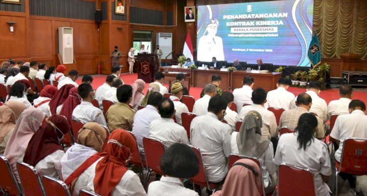 Penandatanganan kontrak kinerja kepala puskesmas se-Kota Surabaya/ist