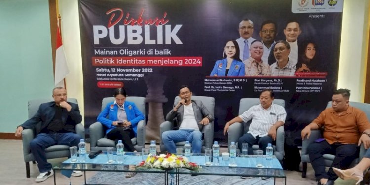Diskusi bertajuk 'Mainan Oligarki di Balik Politik Identitas Menjelang Pemilu 2024/Ist