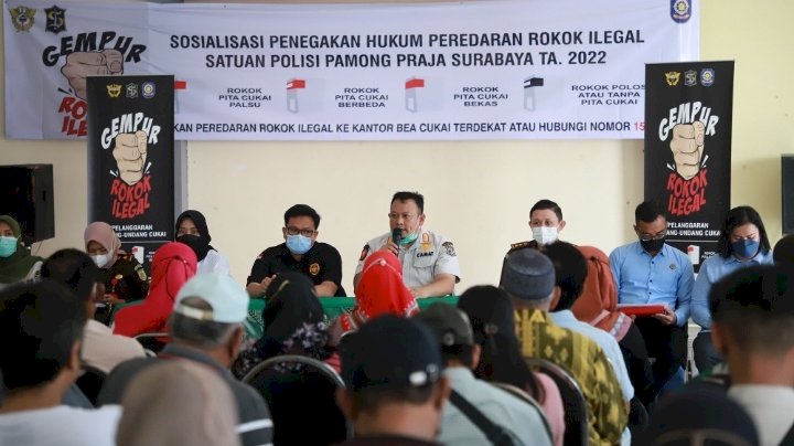 Teks foto: Sosialisasi penegakan hukum peredaran rokok ilegal atau gempur rokok ilegal/ist