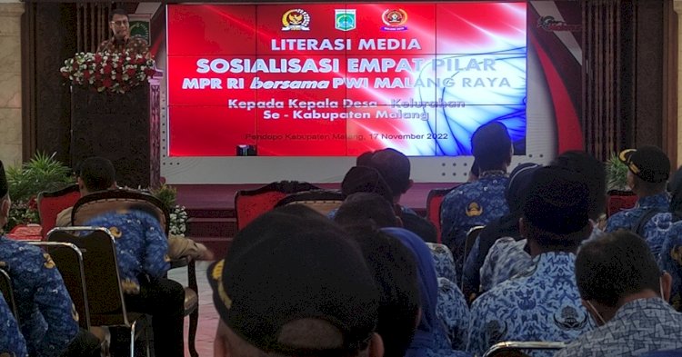 Kegiatan Literasi Media Sosialiasi Empat Pilar Kebangsaan yang digelar Oleh PWI Malang Raya dan MPR RI/RMOLJatim