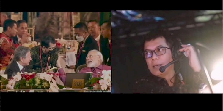 Wishnutama saat di arena gala dinner G20 (kiri)/Net