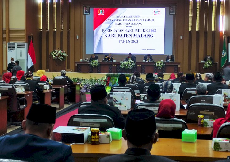 Suasana Rapat Paripurna di Gedung DPRD Kabupaten Malang saat Peringati Hari Jadi Kabupaten Malang ke-1262/RMOLJatim