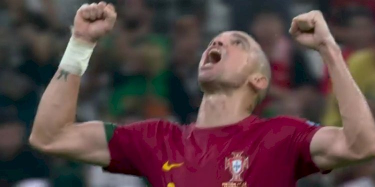 Selebrasi pemain Portugal usai mengalahkan Swiss/Net