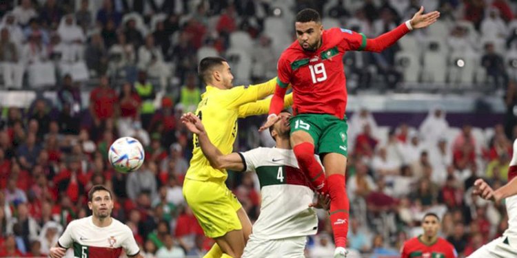 Gol Youssef En-Nesyri menjadi sejarah bagi Maroko karena jadi tim Afrika pertama yang mampu tampil di semifinal Piala Dunia/Net