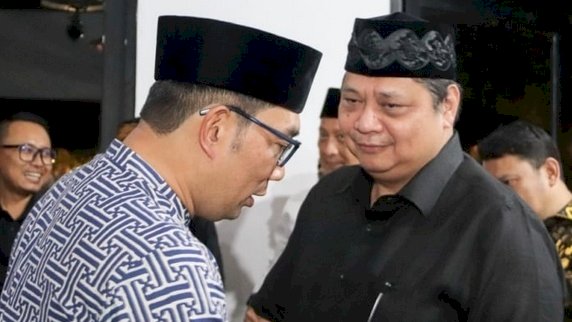 Ketua Umum Partai Golkar, Airlangga Hartarto dan Gubernur Jawa Barat, Ridwan Kamil/Net