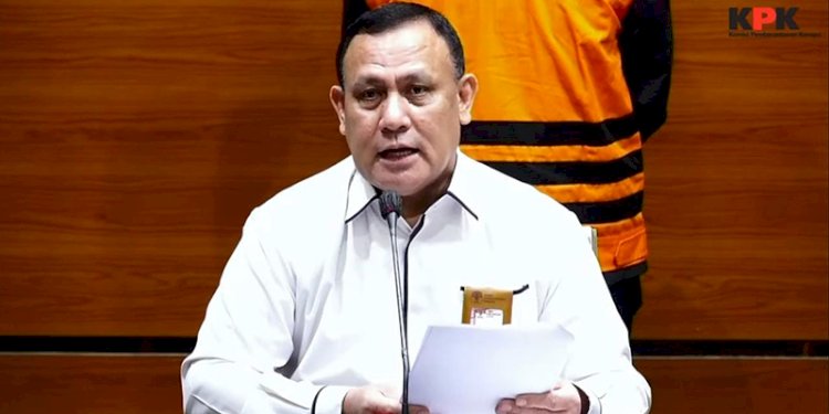 Ketua KPK RI Firli Bahuri saat mengumumkan penahanan Hakim Yustisial, Edy Wibowo (EW) dalam kasus suap penanganan perkara di MA/IST