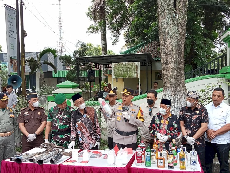  Pemusnahan hasil cipta kondisi Polres Bondowoso/RMOLJatim