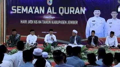 Bupati Jember, Hendy Siswanto saat membuka acara semaan Al-Qur'an di Aula PB Sudirman Pemkab Jember/Ist