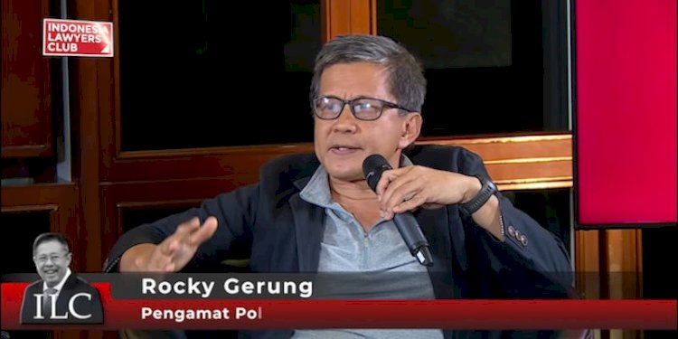 Pengamat politik Rocky Gerung dalam video yang diunggah di kanal YouTube Indonesia Lawyers Club/Repro