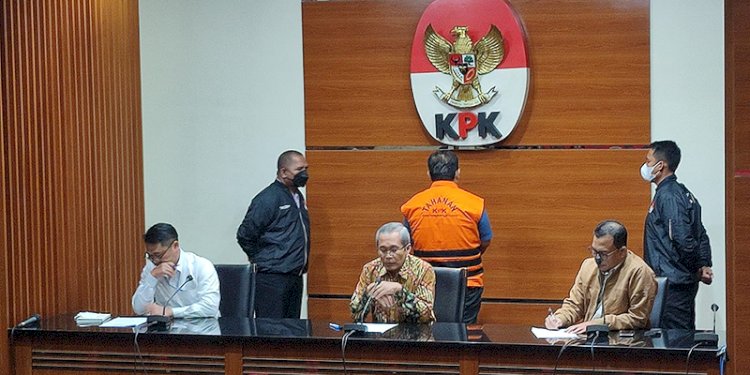 Wakil Ketua KPK Alexander Marwata saat menyampaikan penahanan tersangka penyuap Lukas Enembe, Rijatono Lakka/RMOL