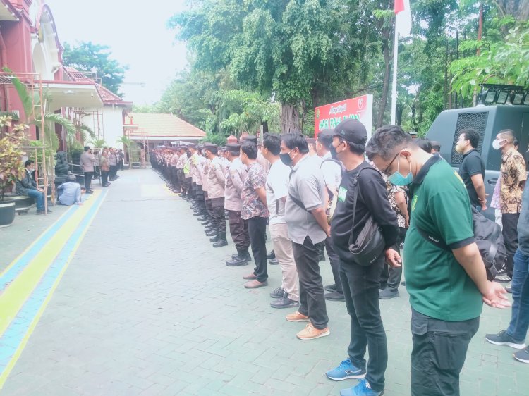  Apel simulasi pengamanan sidang Tragedi Kanjuruhan Malang di PN Surabaya/RMOLJatim