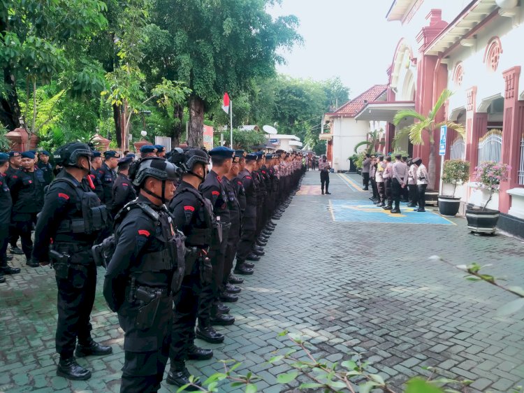 Apel pengamanan sidang ke 2 tragedi Kanjuruhan Malang di PN Surabaya/RMOLJatim 