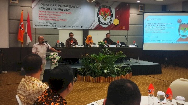 KPU Kabupaten Malang saat mensosialisasikan Peraturan KPU Nomor 7 Tahun 2022/RMOLJatim