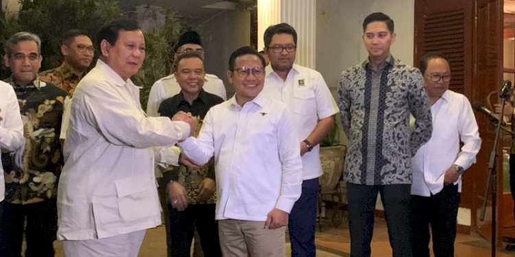 Ketua Umum Gerindra Prabowo Subianto bersama Ketua Umum PKB Muhaimin Iskandar/Net