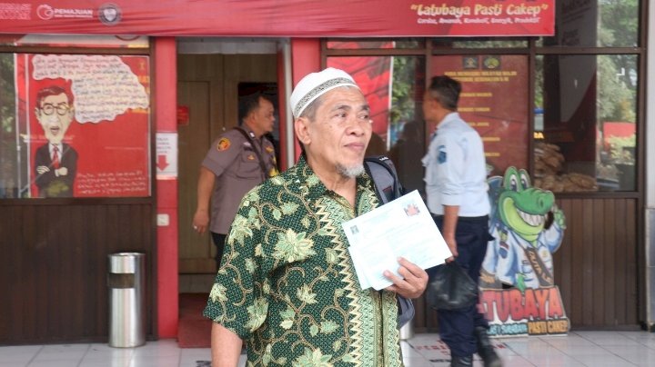 Napi Terorisme Slamet Rudhu bebas bersyarat dari Lapas I Surabaya/Ist 