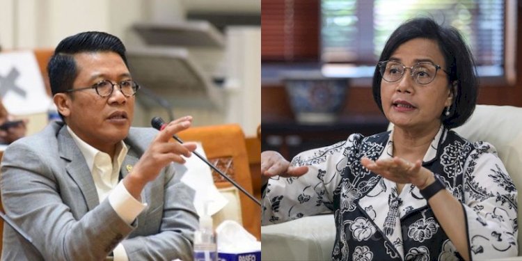 Anggota DPR RI M. Misbakhun (kanan) dan Menteri Keuangan Sri Mulyani/Ist