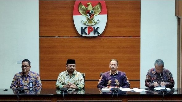 Menteri Agamar Yaqut Cholil Qoumas dan Wakil Ketua KPK Nurul Gufron saat beri keterangan pers usai bertemu/RMOL