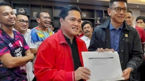 Menteri Badan Usaha Milik Negara (BUMN), Erick Thohir mendaftarkan diri sebagai calon ketua umum PSSI/Net