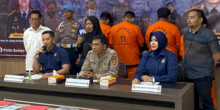 Wadir Reskrimum Polda Banten, AKBP Dian Setiawan, saat konferensi pers./istimewa