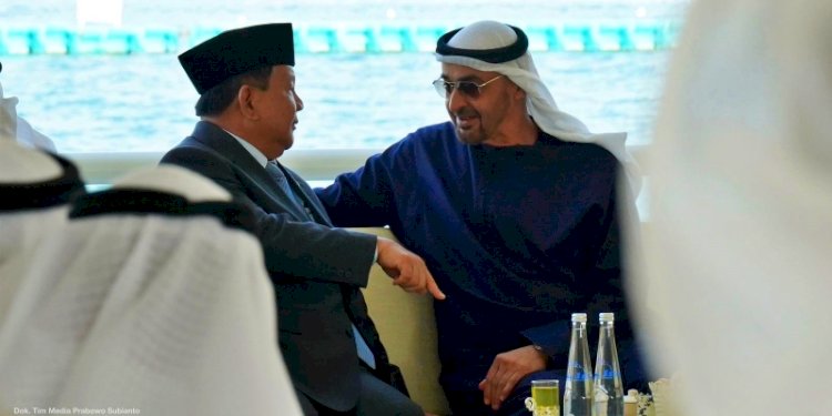 Kehangatan Menteri Pertahanan RI Prabowo Subianto bersama Presiden UEA Sheikh Mohamed bin Zayed Al Nahyan (MBZ)/Ist