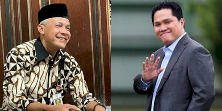 Gubernur Jawa Tengah Ganjar Pranowo-Menteri BUMN Erick Thohir/Net