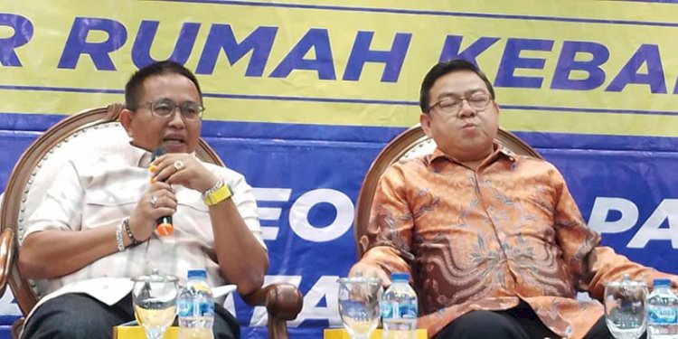 Anggota MPR RI Fraksi Partai Golkar, Muhammad Fauzi (kiri) saat menjadi narasumber diskusi Empat Pilar MPR RI bertajuk ‘Keberlangsungan Pembangunan IKN Tanpa Haluan Negara’ di Media Centre Kompleks Parlemen, Senayan, Jakarta, Rabu (1/3)/RMOL