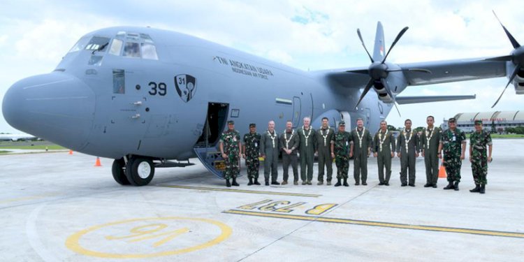 Satu unit pesawat C-130J Super Hercules A-1339 yang tiba di Lanud Halim Perdanakusuma, Jakarta/Ist