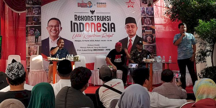 Syahganda Nainggolan di acara launching relawan BroNies dan launching Posko Pilihan Rakyat (PPR) di Komplek Bona Gabe nomor 101 Blok A2, Jalan Jatinegara Timur Raya, Jakarta Timur, Minggu (12/3)/RMOL