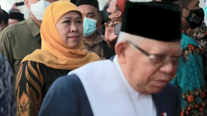 Gubernur Khofifah dan wapres Ma'ruf Amun