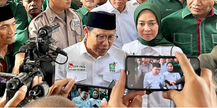 Ketua Umum PKB Muhaimin Iskandar alias Cak Imin saat mengunjungi Kota Bandung, Sabtu (18/3)/Ist