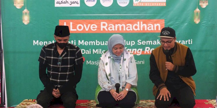 Launching #RamadanTanpaKelaparan di Masjid Aisah Gani, Menteng, Jakarta Pusat, Minggu (19/3)/Ist