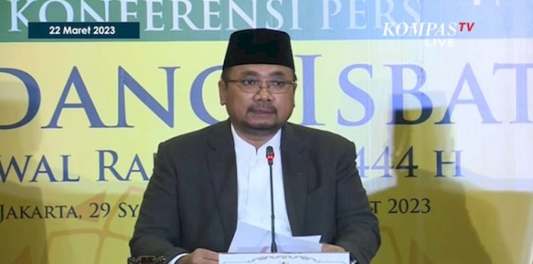 Menteri Agama Yaqut Cholil Qoumas umumkan 1 Ramadhan 1444 H pada Kamis besok/Repro