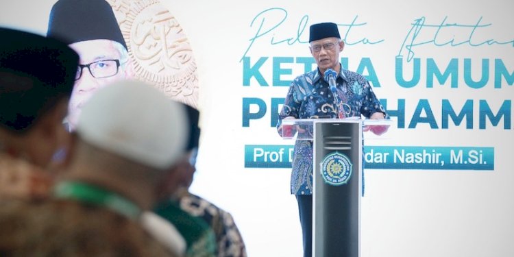 Ketua Umum PP Muhammadiyah, Haedar Nashir saat hadiri kegiatan nasional "Pengkajian Ramadhan" di Aula FKIP Uhamka/Ist