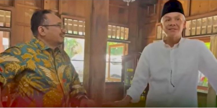 Ketua Umum GP Ansor Yaqut Cholil Qoumas bersama Gubernur Jawa Tengah Ganjar Pranowo/Net